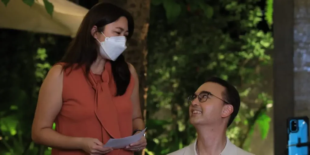 Former House Speaker Alan Peter Cayetano and Taguig 2nd District Rep. Lani Cayetano during the Sampung LIbong Pag-asa program on August 17, 2021.